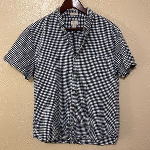 J CREW Blue gingham button top